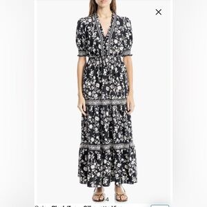 Max Studio Black and White Floral Maxi Dress